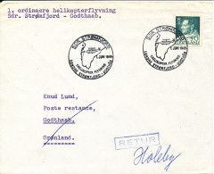 Greenland Cover First Helicopter Flight Sdr. Stromfjord - Godthaab 1-6-1965 - Storia Postale