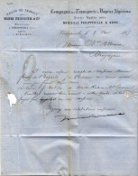 1863 NAVIGATION  ALGERIE ENTREPRISES COLONIALES CIE DES TRANSPORTS à Vapeur Algériens Marseille Philippeville & Bone - 1800 – 1899