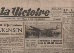 LA VICTOIRE 07 12 1945 - VON MACKENSEN - PROCES NUREMBERG - JAPON - AVION " CIEL DE PARIS " - AUCH - LOMBEZ - LECTOURE - Testi Generali