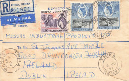 COVER. REGISTERED. 6 JU 57. THIKA TO DUBLIN. IRENAND. VIA NAIROBI - Other & Unclassified