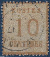 FRANCE Alsace Lorraine FEV 1870 N°5 10c Bistre Burelage Renversé Oblitéré Française De HAGUENAU TTB - Used Stamps