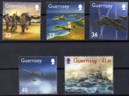Guernsey Guernesey  2003 Yvertn° 965-969 (*) Mint Light Hinged Cote 14,00 € En Souvenir La 2ième Guerre Mondiale - Guernesey