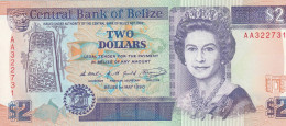 Belize 2 Dollars 1990, P-52a UNC,Prefix AA - Belize