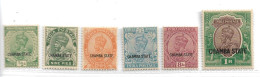 INDIA - CHAMBA 1927 - 1937 TO TOP VALUES SG 63, 64, 69, 70, 73, 75 UNMOUNTED MINT - Chamba