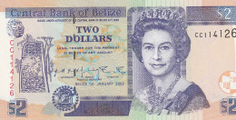 Belize 2 Dollars 2002, P-60b UNC, - Belize