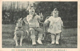 . Oh Comme Papa A Lancé Haut La Balle ! Enfants Et Chien . - Cartes Humoristiques