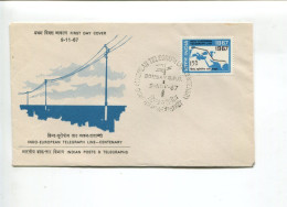 TELECOM - INDE -  FDC 1967 - Centenaire De La Ligne Télégraphique Indo Européenne - Télécom