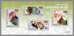 CENTRAL AFRICAN 2023 MNH Alfred Russel Wallace Naturalist M/S - OFFICIAL ISSUE – DHQ2344 - Naturaleza