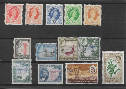 RHODESIA AND NYASALAND 1954 - 1963 SELECTION INCLUDING ½d COIL AND 2½d OCHRE + 1955 VICTORIA FALLS SET  MAINLY UM Cat£22 - Rhodésie & Nyasaland (1954-1963)