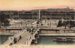 FRANCE - Paris - Place De La Concorde Et La Seine - Colorisé - Animé - Carte Postale Ancienne - Places, Squares