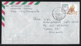 Portugal Cover To Finland Pope John Paul II Stamp - Covers & Documents