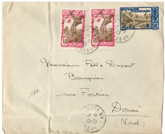 GUYANE AFFRANCHISSEMENT COMBINE SUR LETTRE POUR LA FRANCE OBLITEREE CAYENNE 1937 - Covers & Documents