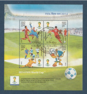 Inde - Bloc - Oblitéré - Football - Fifa World Cup 2014 - Blocks & Sheetlets