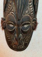 Ancien Masque Polynésien En Bois - Afrikaanse Kunst