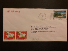 LETTRE Par Avion Pour La FRANCE TP PUAS 45 OBL.MEC. NOC 30 1990 GOSPORT + VIGNETTES 1990 AMERICAN LUNG ASSOCIATION - Cartas & Documentos