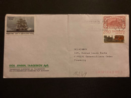 LETTRE EIGIL JENSEN TP HAFNIA 87 280 OBL.MEC.1 NOV 1987 NAESTVED + VIGNETTE FREGATTEN JYLLAND - Cartas & Documentos