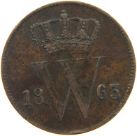 NETHERLANDS 1 CENT 1863 #c064 0129 - 1849-1890 : Willem III