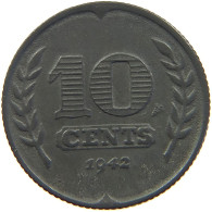 NETHERLANDS 10 CENTS 1942 #a035 0581 - 10 Cent
