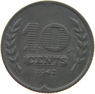 NETHERLANDS 10 CENTS 1942 TOP #a005 0913 - 10 Cent