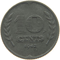 NETHERLANDS 10 CENTS 1942 #a005 0909 - 10 Cent