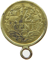 NETHERLANDS 1/2 CENT 1940 GOLD PLATED #s071 0213 - 0.5 Centavos