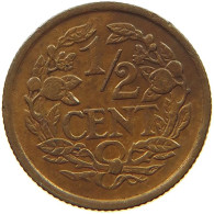 NETHERLANDS 1/2 CENT 1938 #s067 0529 - 0.5 Centavos