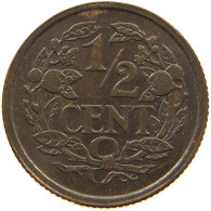 NETHERLANDS 1/2 CENT 1938 TOP #c022 0741 - 0.5 Centavos