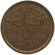 NETHERLANDS 1/2 CENT 1938 #a067 0497 - 0.5 Cent
