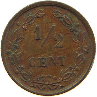 NETHERLANDS 1/2 CENT 1885 #s024 0213 - 1849-1890 : Willem III