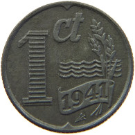 NETHERLANDS 1 CENT 1941 TOP #a006 0617 - 1 Centavos