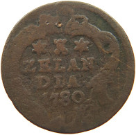 NETHERLANDS DUIT 1780 ZEELAND #s044 0351 - Provincial Coinage