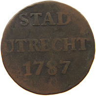 NETHERLANDS DUIT 1787 UTRECHT #s044 0321 - Provincial Coinage