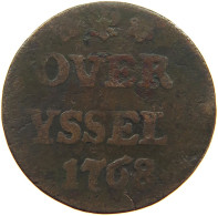 NETHERLANDS DUIT 1768 OVERIJSSEL #a085 0585 - Monnaies Provinciales