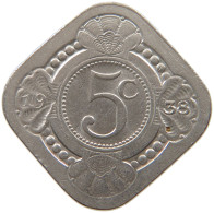 NETHERLANDS 5 CENTS 1938 #a034 0833 - 5 Cent