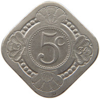 NETHERLANDS 5 CENTS 1934 #a017 0519 - 5 Centavos