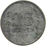 NETHERLANDS 25 CENTS 1942 #s027 0157 - 25 Centavos