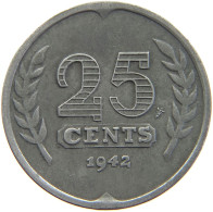 NETHERLANDS 25 CENTS 1942 #a086 0447 - 25 Cent