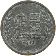 NETHERLANDS 25 CENTS 1942 TOP #c084 0961 - 25 Centavos