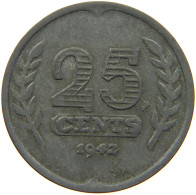 NETHERLANDS 25 CENTS 1942 #a006 0075 - 25 Centavos