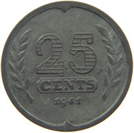 NETHERLANDS 25 CENTS 1941 #c067 0049 - 25 Centavos