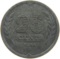 NETHERLANDS 25 CENTS 1941 #a086 0445 - 25 Centavos