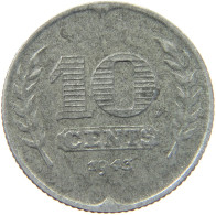 NETHERLANDS 10 CENTS 1943 #c020 0407 - 10 Centavos