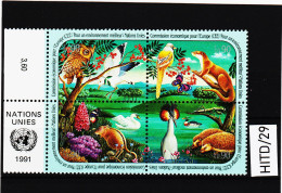 HITD/29 VEREINTE NATIONEN UNO GENF 1991 Michl 194/97 ** Postfrisch SIEHE ABBILDUNG - Unused Stamps