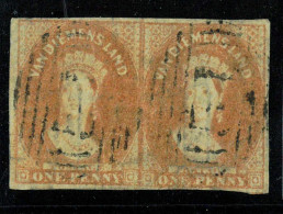 P1865 - TASMANIA , SG 27 , SC 11 D , IN PAIR 1 STAMP SMALL FAULT, OTHERWISE LUXUS - Autres & Non Classés