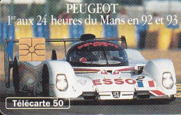 F393 - 07/1993 - PEUGEOT 905 " Voiture De Jour " - 50 GEM  ( Verso : 2ème Logo Moreno) - 1993
