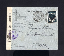 K177-ITALIAN RODI-EGEO-AIRMAIL MILITARY CENSOR COVER PM 62F To CREMA (italy) 1942.WWII.ITALIAN Colonies.RHODES - Ägäis (Rodi)