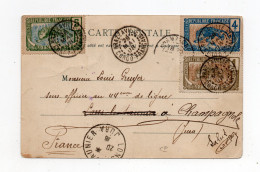 !!! CONGO, CPA DE BRAZZAVILLE DE 1908 POUR LE JURA, AFFRANCH TRICOLORE - Storia Postale