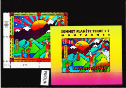 HITD/56 UNO GENF 1997  Michl  309/12 VIERERBLOCK  +  BLOCK 9 ** Postfrisch SIEHE ABBILDUNG - Neufs