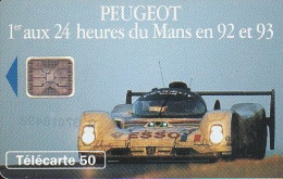 F399 - 07/1993 - PEUGEOT 905 " Voiture " - 50 SC5 ( Verso : N° Impact) - 1993