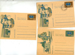 3 Carte Postale Couronne Illustré Ville Neuf Fdc - Stamped Stationery